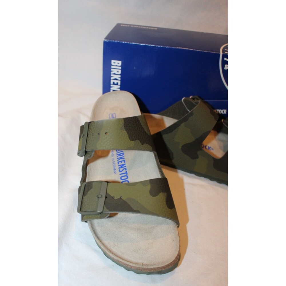 Birkenstock Women's Arizona BS Leather Sandals DESERT CAMO GREEN EU 38 NARROW - Picture 4 of 6